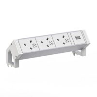 Bachmann Multi-Tischsteckdose Aufb weiß 937.419 Aluminium