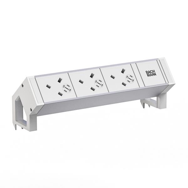 Bachmann Bachmann Multi-Tischsteckdose Aufb weiß 937.419 Aluminium
