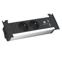 Bachmann Steckdosenleiste 1-fach schwarz 1xUSB 2m KAPSA 927.004 35° 1,5qmm