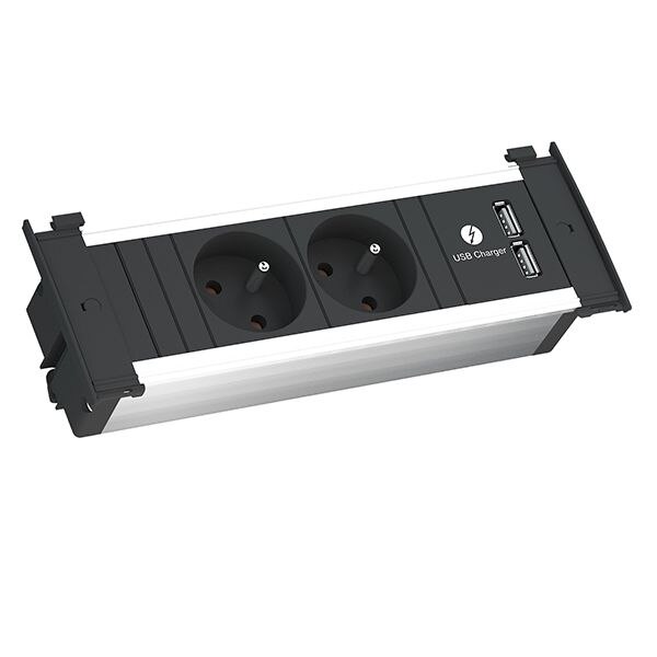 Bachmann Bachmann Steckdosenleiste 1-fach schwarz 1xUSB 2m KAPSA 927.004 35° 1,5qmm