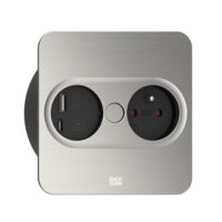 Bachmann Steckdose 1-fach Edelstahl matt 1USB-A TWIST 946.007 1USB-C Einb mit BS Klappdeckel
