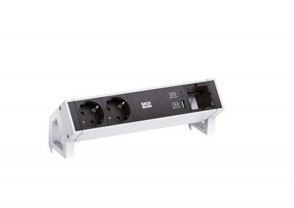 Bachmann Bachmann Steckdosenleiste 2-fach alu 2xUSB 902.935 0,2m 35° IP20 1,5qmm