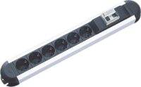 Bachmann Steckdosenleiste 6-fach schwarz 1,75m PRIMO 331.035 35° IP20 FI-Schalter