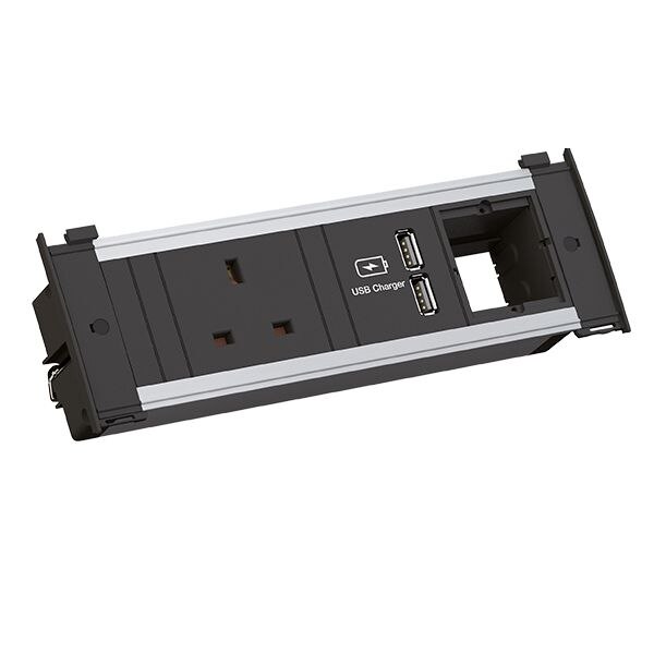 Bachmann Bachmann Steckdosenleiste 1-fach alu 1xUSB 927.007 2m 90° IP20 1,5qmm