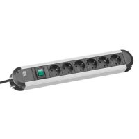 Bachmann Steckdosenleiste 6-fach schwarz 2m 35° PRIMO 330.071 mit Ein/Aus IP20 1,5qmm