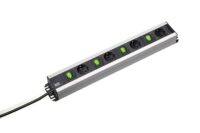 Bachmann Steckdosenleiste 4-fach schwarz 2m 90° 300.049 mit Ein/Aus IP20 1,5qmm