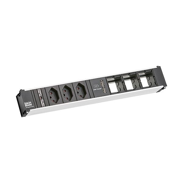 Bachmann Bachmann Steckdosenleiste 2-fach schwarz 1xUSB 912.080 0,2m IP20