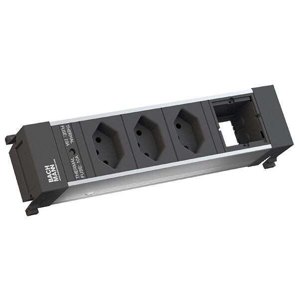 Bachmann Bachmann Steckdose 4-fach schwarz matt Einb CH-Norm 916.004 IP20