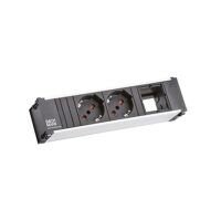 Bachmann Steckdosenleiste 2-fach grau 0,1m 35° 912.0071 IP20 1,5qmm