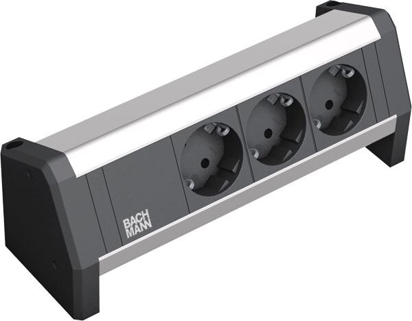 Bachmann Bachmann Steckdosenleiste 3-fach schwarz 35° IP20 DESK 339.1002