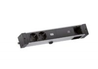 Bachmann Steckdosenleiste 2-fach alu 1xUSB 941.306 2m 35° IP20 1,5qmm