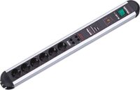 Bachmann Steckdosenleiste 6/1-fach schwarz 1,75m PRIMO 331.074 mit Ein/Aus 35° IP20 ÜSS