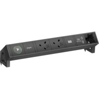 Bachmann Steckdosenleiste 2-fach schwarz 1xUSB 902.831 0,2m 45° IP20 1,5qmm
