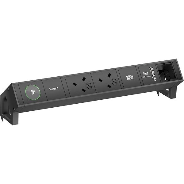 Bachmann Bachmann Steckdosenleiste 2-fach schwarz 1xUSB 902.831 0,2m 45° IP20 1,5qmm