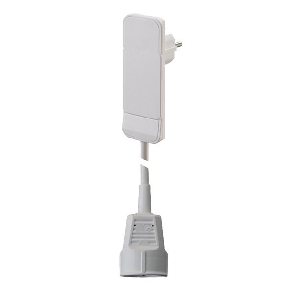 Bachmann Netzanschlussleitung 1,5m weiß 933.006 3x1,5qmm IP20 Flachstecker PVC