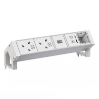 Bachmann Multi-Tischsteckdose Aufb 1USB 937.420 weiß Aluminium