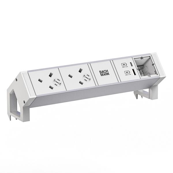 Bachmann Bachmann Multi-Tischsteckdose Aufb 1USB 937.420 weiß Aluminium