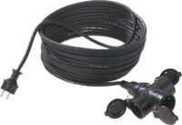 Bachmann Netzanschlussleitung 5m 16A schwarz 343.174 3x1,5qmm IP44 Schutzkontakt-Kuppl