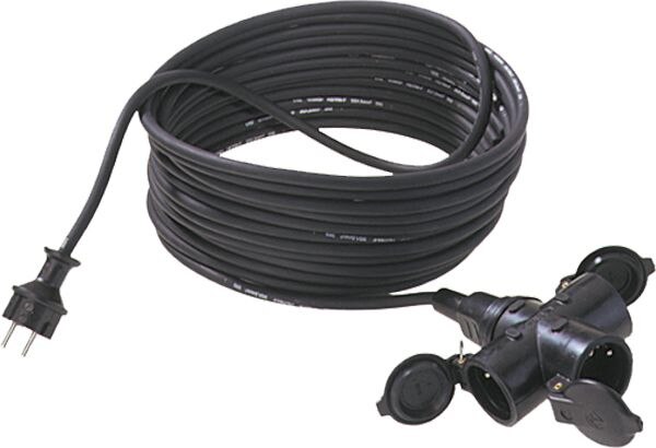 Bachmann Netzanschlussleitung 5m 16A schwarz 343.174 3x1,5qmm IP44 Schutzkontakt-Kuppl