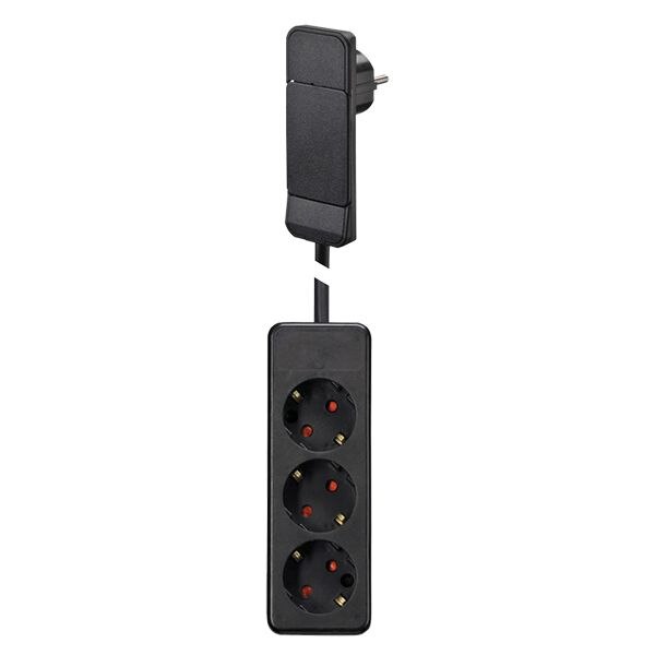 Bachmann Bachmann Steckdosenleiste 3-fach schwarz 1,6m 45° 933.014 IP20 1,5qmm