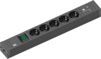 Bachmann Steckdosenleiste 5-fach schwarz 2m 35° 420.0021 mit Ein/Aus IP20 1,5qmm