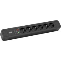Bachmann Steckdosenleiste 6-fach schwarz 2m 35° 350.003 IP20 1,5qmm