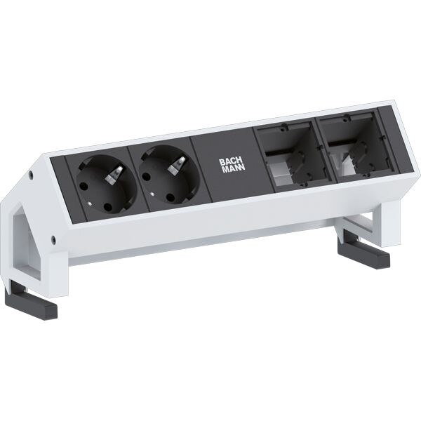 Bachmann Bachmann Steckdosenleiste 2/2-fach schwarz 0,2m 902.411 35° IP20 1,5qmm