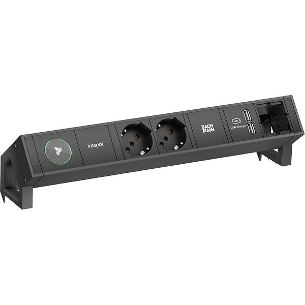 Bachmann Bachmann Steckdosenleiste schwarz 1xUSB 0,2m 902.841 35° IP20 1,5qmm