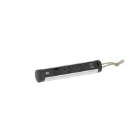 Bachmann Multi-Tischsteckdose Aufb 2USB 707.003 schwarz Aluminium