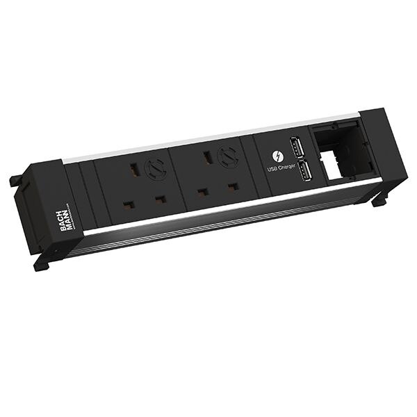 Bachmann Bachmann Multi-Tischsteckdose EB 1USB schwarz 916.0519 Kunststoff