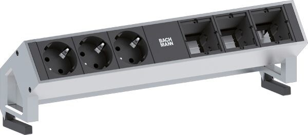 Bachmann Bachmann Steckdosenleiste 3/3-fach schwarz 0,2m 902.402 35° IP20 1,5qmm