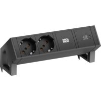 Bachmann Steckdosenleiste 2-fach alu 1xUSB 902.987 0,2m 35° IP20 1,5qmm