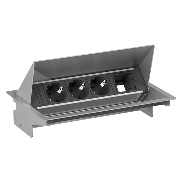 Bachmann Bachmann Steckdosenleiste 3-fach alu 0,2m 900.400 35° IP20 1,5qmm