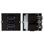 Bachmann Einsatz USB 2-fach schwarz Schraubbefestigung 917.059 ohne Beschriftungsfeld