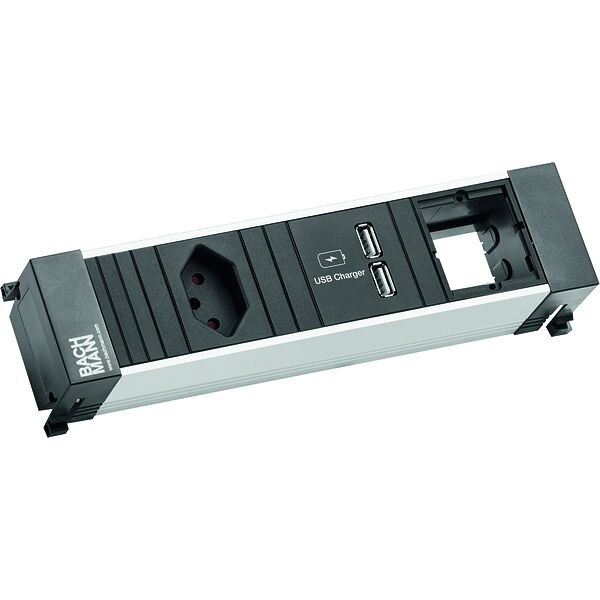 Bachmann Bachmann Steckdosenleiste 1-fach alu 1xUSB 916.0270 0,2m IP20 1,5qmm