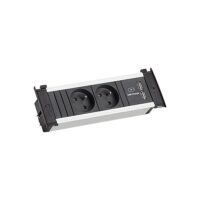 Bachmann Steckdosenleiste schwarz 2xUSB 0,2m KAPSA 927.054 35° 1,5qmm