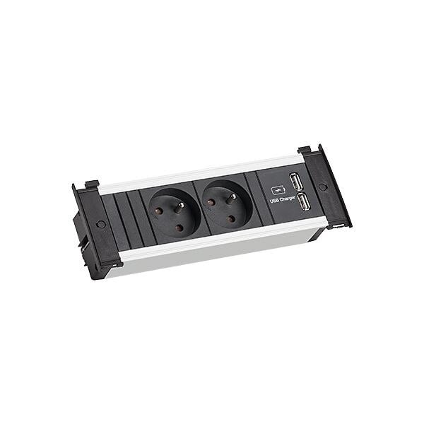 Bachmann Bachmann Steckdosenleiste schwarz 2xUSB 0,2m KAPSA 927.054 35° 1,5qmm