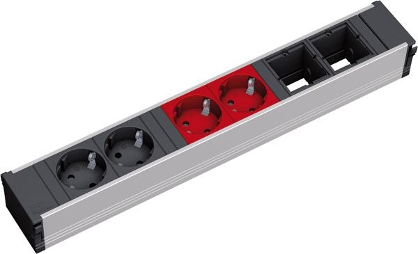Bachmann Bachmann Steckdosenleiste 4/2-fach schwarz 0,1m CONI 912.025 35° IP20 1,5qmm