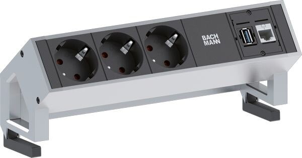 Bachmann Bachmann Steckdosenleiste 3/1-fach schwarz 1xUSB 902.501 1,5m 35° IP20 1,5qmm