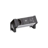 Bachmann Steckdosenleiste 1-fach alu 2xUSB 937.104 0,2m 35° IP20 1,5qmm