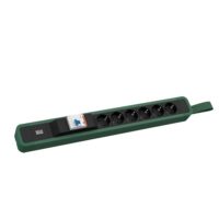 Bachmann Steckdosenleiste 6-fach schwarz 2m 35° 350.214 IP20 FI-Schalter 1,5qmm