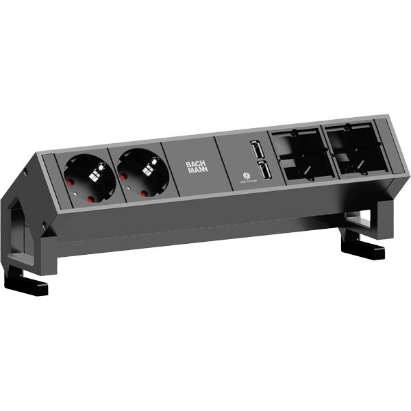Bachmann Bachmann Steckdosenleiste 2-fach Edelstahl 0,2m 902.429 35° IP20 1,5qmm