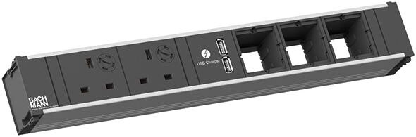 Bachmann Bachmann Multi-Tischsteckdose EB 2Steckd 912.0280 2USB schwarz Aluminium