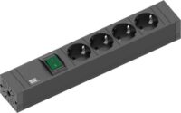 Bachmann Steckdosenleiste 4-fach schwarz 2m 35° 420.0012 mit Ein/Aus IP20 1,5qmm