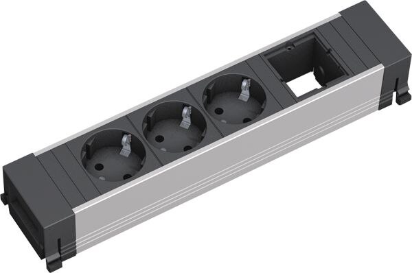 Bachmann Bachmann Steckdosenleiste 3/1-fach schwarz 35° CONFERENCE 909.004 IP20