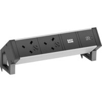Bachmann Steckdosenleiste 2-fach alu 1xUSB 937.314 0,2m 45° IP20 1,5qmm
