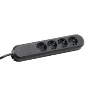 Bachmann Steckdosenleiste 4-fach schwarz 1,5m 35° 381.121K IP20 1,5qmm