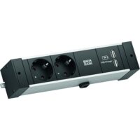 Bachmann Steckdosenleiste 2-fach alu 2m 35° 941.101 IP20 1,5qmm
