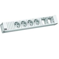Bachmann Multi-Tischsteckdose EB weiß Aluminium 912.707