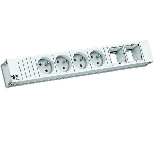 Bachmann Bachmann Multi-Tischsteckdose EB weiß Aluminium 912.707